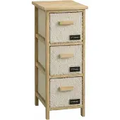 HTI Kommode Melia schmal mit 3 Plüsch-Schubladen