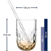 Leonardo Gocce Caramel Macchiato Gläser mit Glastrinkhalm (2)