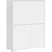Itamoby Lumina 4-türiges Hochschrank-Sideboard 90x35x120 cm, Hochglanzweiß