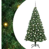vidaXL Künstlicher Weihnachtsbaum mit 300 LEDs mit Ständer Grün 210 cm