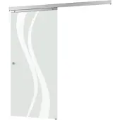 Inova Glasschiebetür 880 x 2035 mm, Wellen-Motiv, Komplettset mit Griffmuschel, ohne Softclose