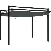 vidaXL Gartenpavillon mit Ausziehbarem Dach Anthrazit 3x3 m Aluminium