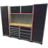 HBM modulares Profi Werkstattsystem deluxe, 9-teilig, schwarz-rot