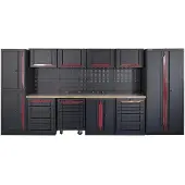 HBM professionelles, modulares Werkstattsystem der Extraklasse, 17-teilig, schwarz-rot