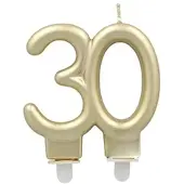 Papstar Jubiläumskerzen mit Halter 7 cm gold "30" 12 Stück