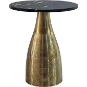 FineBuy Beistelltisch Alu Metall Couchtisch Wohnzimmertisch Dekotisch Marmor Platte Rund