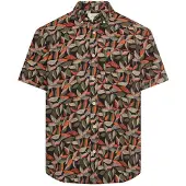 Camel active Kurzarmhemd mit floralem Muster und Button-Down-Kragen