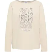 Cecil Langarmshirt modernes Front-Artwork mit Stickerei