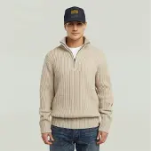 G-Star Raw Herren Pullover & Cardigans Essential Half Zip Knit - Zand - Größe L