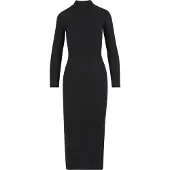 Urban Classics Shirtkleid "Ladies Rib Longlseeve Mockneck Dress" 1 Stk. tlg.