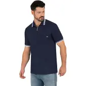Trigema Poloshirt "Poloshirt mit Reißverschluss", Herren, Gr. M, blau (navy), Piqué, 100% Baumwolle, Basic, lang, ohne Ausschnitt, Shirts Poloshirt