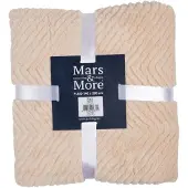 Mars & More Plaid Fischgratmuster Beige 140x200cm