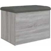 DELUKE Sitzbank JONA Mit Stauraum Grau Sonoma 62x42x45cm Aufbewahrungsbank Flurbank Garderobenbank