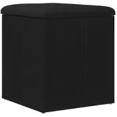 DELUKE Sitzbank JONA Mit Stauraum Schwarz Eichen-Optik 42x42x45cm Aufbewahrungsbank Flurbank Garderobenbank