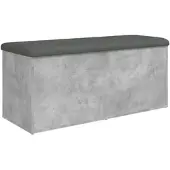 DELUKE Sitzbank JONA Mit Stauraum Betongrau 102x42x45cm Aufbewahrungsbank Flurbank Garderobenbank