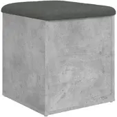 DELUKE Sitzbank JONA Mit Stauraum Betongrau 42x42x45cm Aufbewahrungsbank Flurbank Garderobenbank