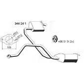 ERNST 344241 Endschalldämpfer für FORD MONDEO III (B5Y) Auspuff