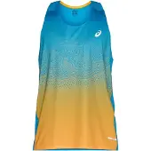 Asics Road Fade Singlet - aegean blue/yamabuki, Größe:L