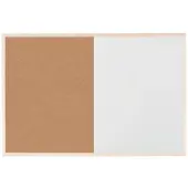 BI-Office Budget Nicht-Magnetische Kombitafel mit Holzrahmen 60x45cm