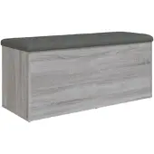 DELUKE Sitzbank JONA Mit Stauraum Grau Sonoma 102x42x45cm Aufbewahrungsbank Flurbank Garderobenbank