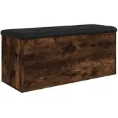 DELUKE Sitzbank JONA Mit Stauraum Räuchereiche 102x42x45cm Aufbewahrungsbank Flurbank Garderobenbank