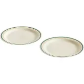 HAY - Sobremesa Plate Ø24.5 - Green/Sand, set of 2 pc