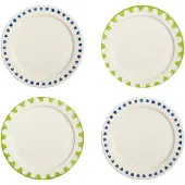 &k amsterdam &klevering - Folk Teller, Ø 22,5 cm, mehrfarbig (4er-Set)