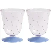 &k amsterdam &klevering - Dot Trinkglas 200 ml, pink (2er-Set)