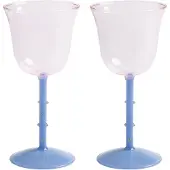 &k amsterdam &klevering - Dot Weinglas 180 ml, pink (2er-Set)