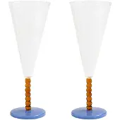 &k amsterdam &klevering - Flute Champagnerglas pearl amber, 0,18 L, mehrfarbig (2er-Set)