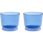 &k amsterdam &klevering - Dew Glas, 0,2 L, blau (2er-Set)