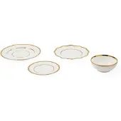 Pols Potten Geschirrset Golden Finds White (Set von 4)