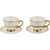 Pols Potten Teetasse Golden Finds White (Set von 2)