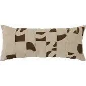 HK Living - Natural Patched Kissen, 70 x 30 cm, beige / braun