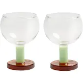 &k amsterdam &klevering - Cantine Coupeglas, 200 ml, amber / grün (2er-Set)