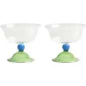 &k amsterdam &klevering - Tulip Coupeglas, 300 ml, grün (2er-Set)