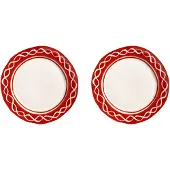 &k amsterdam &klevering - Festivo Teller, Ø 22.5 cm, rot (2er-Set)