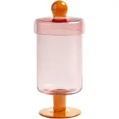 &k amsterdam &klevering - Duo Aufbewahrungsglas, Ø 11,5 x 27 cm, rosa / orange