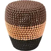 Pols Potten - Dot Hocker, gestreift, dunkelbraun