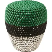 Pols Potten - Dot Hocker, gestreift, dunkelgrün