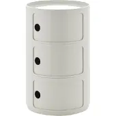 Kartell Componibili Big Container, weiß, 3 Elemente, Höhe 69,5 cm - , Componibili Big, Weiß, für Wohnzimmer, Kunststoff, Modern