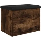 DELUKE Sitzbank JONA Mit Stauraum Räuchereiche 62x42x45cm Aufbewahrungsbank Flurbank Garderobenbank