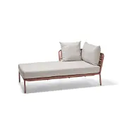 Stern Romy Recamiere mit Armlehne und Kissenset Aluminium/Terra