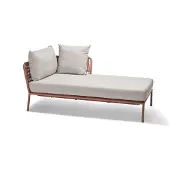 Stern Romy Recamiere mit Armlehne und Kissenset Aluminium/Terra