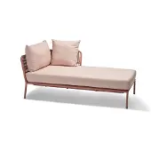 Stern Romy Recamiere mit Armlehne und Kissenset Aluminium/Terra