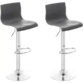 CLP 2er Set Barhocker Hover Kunststoff höhenverstellbar und drehbar grau