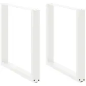 vidaXL Esstischbeine U-Form 2 Stk. Weiß 90x(72-73) cm Stahl