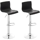 CLP 2er Set Barhocker Hover Kunststoff höhenverstellbar und drehbar | Farbe schwarz