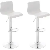 CLP 2er Set Barhocker Hover Kunststoff höhenverstellbar und drehbar | Farbe weiß