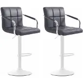CLP 2er Set Barhocker Lucy V2 höhenverstellbar und drehbar | Farbe schwarz Gestell Farbe weiß